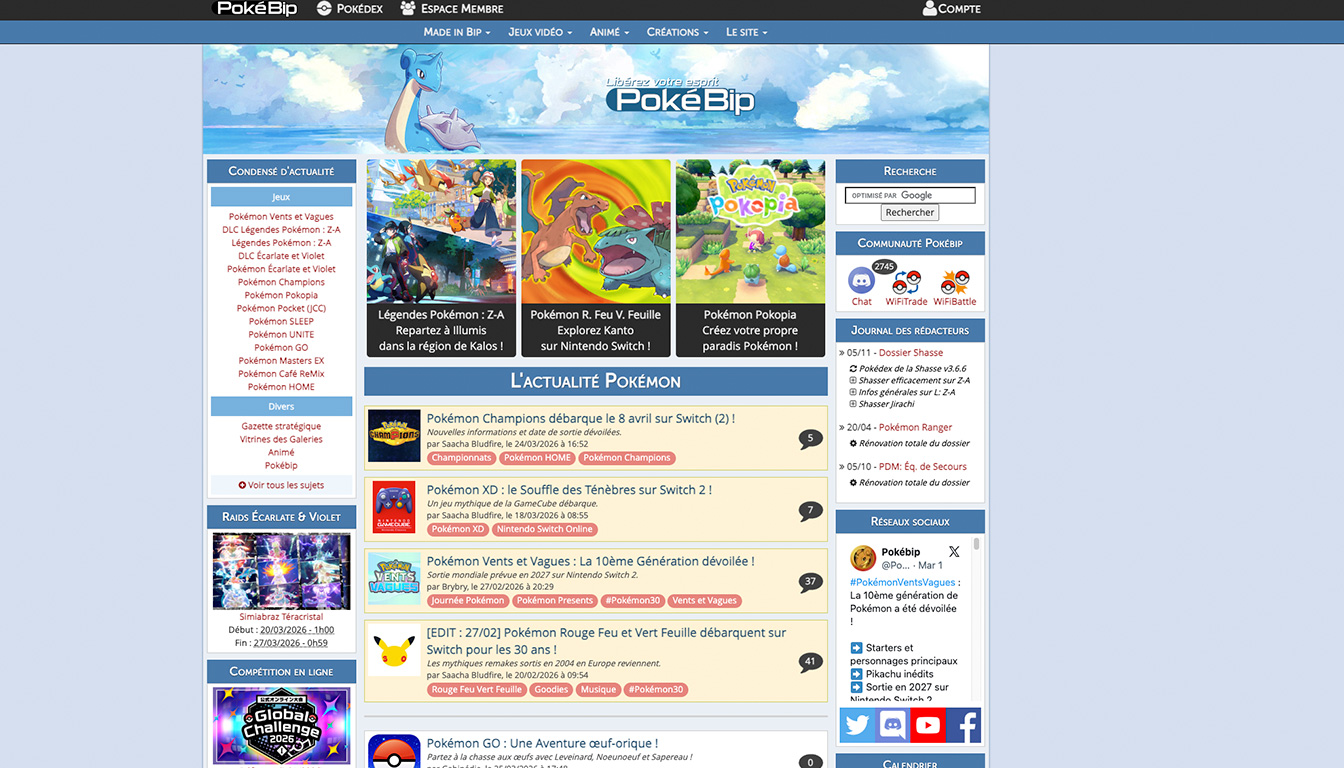 pokebip, le site incontournable pour découvrir astuces, pokédex complet et soluces détaillées sur l'univers pokémon.