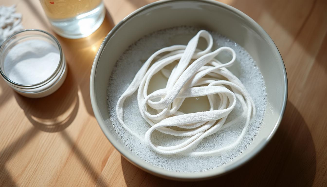découvrez des astuces efficaces pour nettoyer vos lacets blancs grâce au percarbonate, au vinaigre et au bicarbonate. retrouvez des méthodes simples et naturelles pour des lacets impeccables.